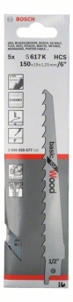 Полотно для ножовок 5 шт.(150 мм) Bosch S 617 K Basic for Wood 2608650677